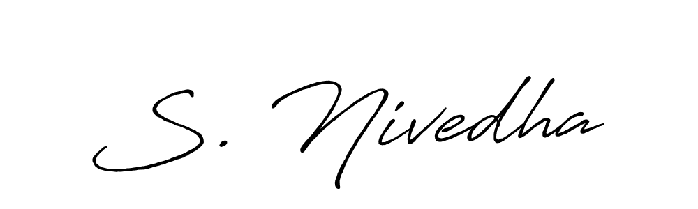 You should practise on your own different ways (Antro_Vectra_Bolder) to write your name (S. Nivedha) in signature. don't let someone else do it for you. S. Nivedha signature style 7 images and pictures png