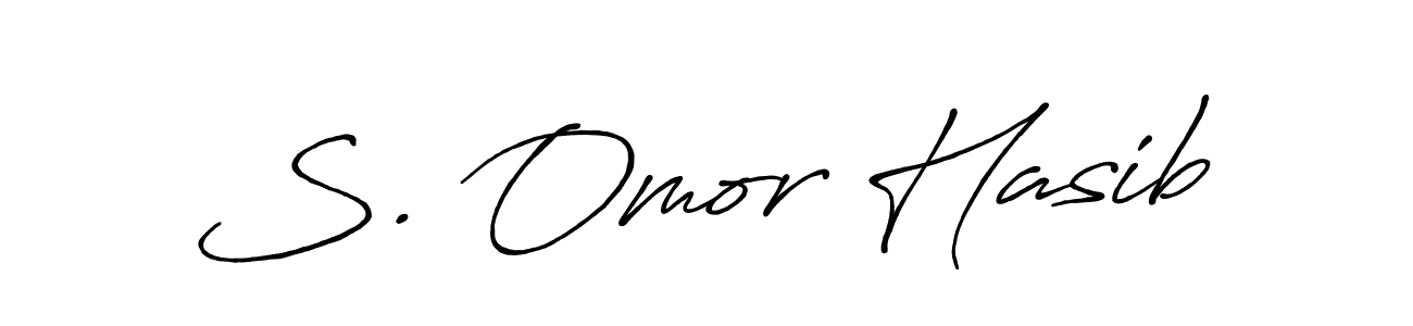 How to make S. Omor Hasib name signature. Use Antro_Vectra_Bolder style for creating short signs online. This is the latest handwritten sign. S. Omor Hasib signature style 7 images and pictures png