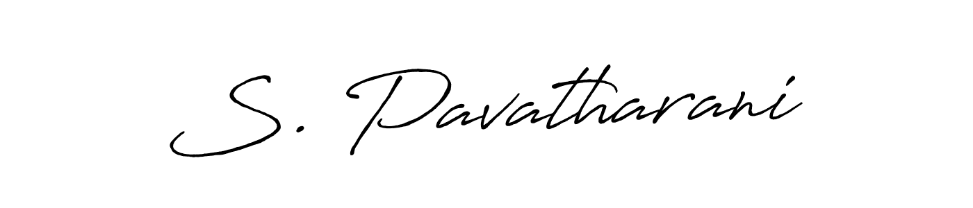 The best way (Antro_Vectra_Bolder) to make a short signature is to pick only two or three words in your name. The name S. Pavatharani include a total of six letters. For converting this name. S. Pavatharani signature style 7 images and pictures png