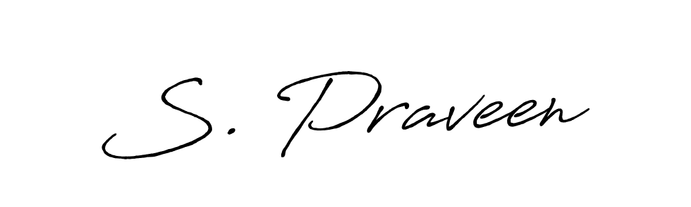 How to make S. Praveen name signature. Use Antro_Vectra_Bolder style for creating short signs online. This is the latest handwritten sign. S. Praveen signature style 7 images and pictures png