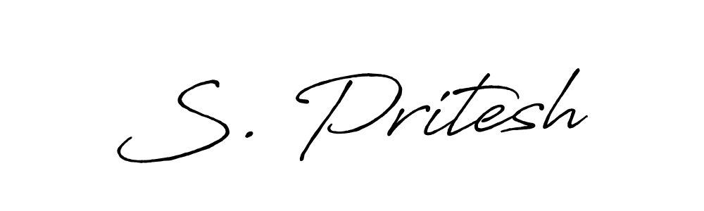 Create a beautiful signature design for name S. Pritesh. With this signature (Antro_Vectra_Bolder) fonts, you can make a handwritten signature for free. S. Pritesh signature style 7 images and pictures png