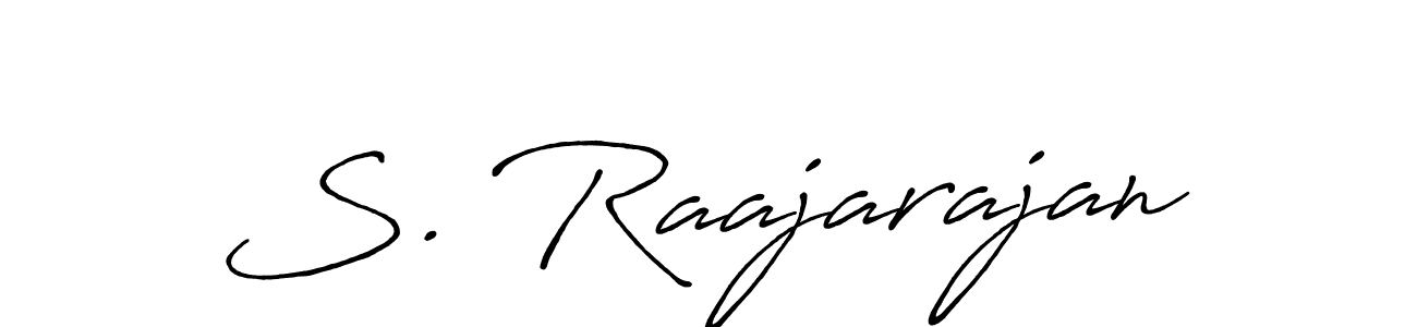 The best way (Antro_Vectra_Bolder) to make a short signature is to pick only two or three words in your name. The name S. Raajarajan include a total of six letters. For converting this name. S. Raajarajan signature style 7 images and pictures png