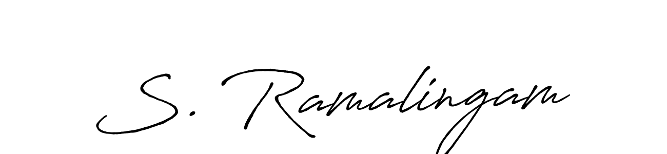 The best way (Antro_Vectra_Bolder) to make a short signature is to pick only two or three words in your name. The name S. Ramalingam include a total of six letters. For converting this name. S. Ramalingam signature style 7 images and pictures png