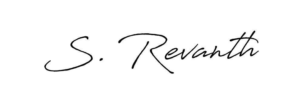 Similarly Antro_Vectra_Bolder is the best handwritten signature design. Signature creator online .You can use it as an online autograph creator for name S. Revanth. S. Revanth signature style 7 images and pictures png