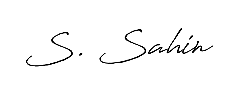 Also You can easily find your signature by using the search form. We will create S. Sahin name handwritten signature images for you free of cost using Antro_Vectra_Bolder sign style. S. Sahin signature style 7 images and pictures png
