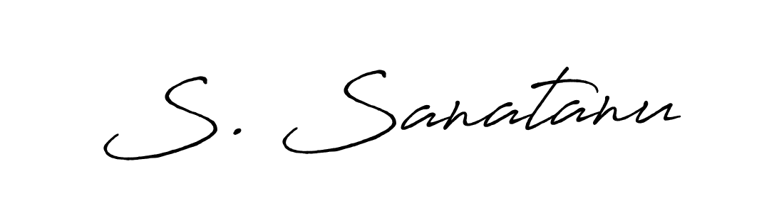 Use a signature maker to create a handwritten signature online. With this signature software, you can design (Antro_Vectra_Bolder) your own signature for name S. Sanatanu. S. Sanatanu signature style 7 images and pictures png