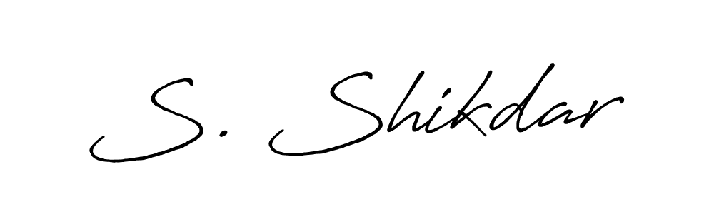 How to make S. Shikdar name signature. Use Antro_Vectra_Bolder style for creating short signs online. This is the latest handwritten sign. S. Shikdar signature style 7 images and pictures png