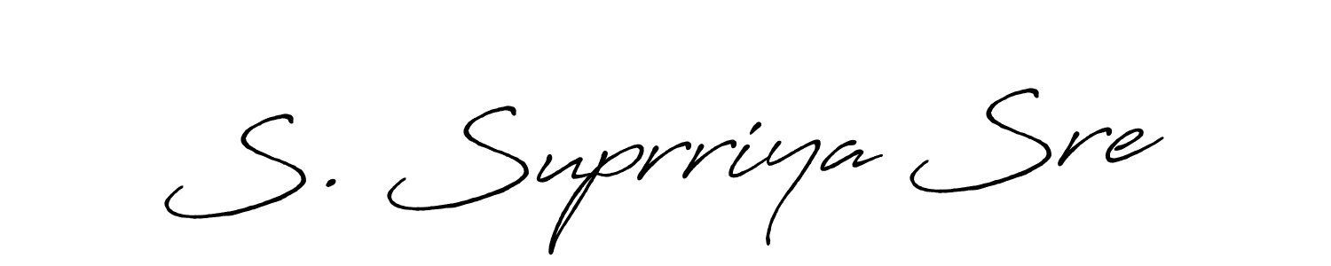 Similarly Antro_Vectra_Bolder is the best handwritten signature design. Signature creator online .You can use it as an online autograph creator for name S. Suprriya Sre. S. Suprriya Sre signature style 7 images and pictures png