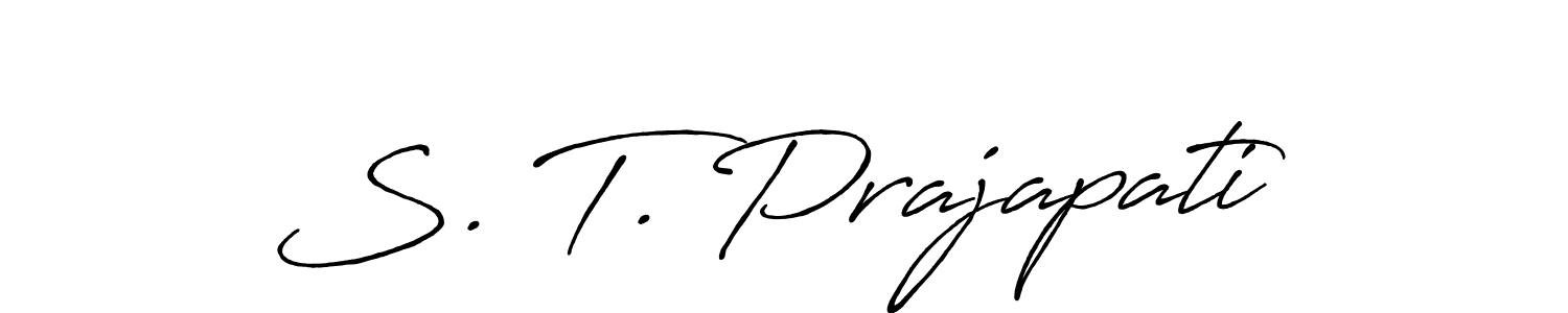 Make a beautiful signature design for name S. T. Prajapati. With this signature (Antro_Vectra_Bolder) style, you can create a handwritten signature for free. S. T. Prajapati signature style 7 images and pictures png