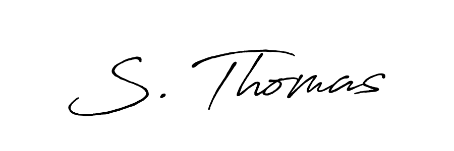 The best way (Antro_Vectra_Bolder) to make a short signature is to pick only two or three words in your name. The name S. Thomas include a total of six letters. For converting this name. S. Thomas signature style 7 images and pictures png