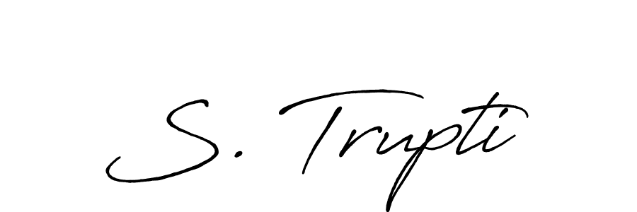 Similarly Antro_Vectra_Bolder is the best handwritten signature design. Signature creator online .You can use it as an online autograph creator for name S. Trupti. S. Trupti signature style 7 images and pictures png