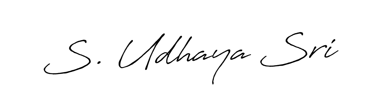 The best way (Antro_Vectra_Bolder) to make a short signature is to pick only two or three words in your name. The name S. Udhaya Sri include a total of six letters. For converting this name. S. Udhaya Sri signature style 7 images and pictures png