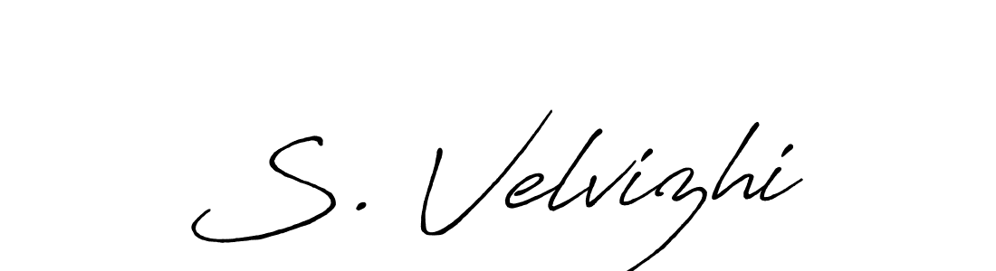 Use a signature maker to create a handwritten signature online. With this signature software, you can design (Antro_Vectra_Bolder) your own signature for name S. Velvizhi. S. Velvizhi signature style 7 images and pictures png