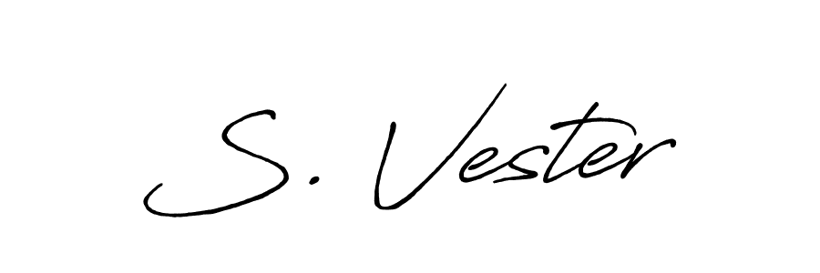 You should practise on your own different ways (Antro_Vectra_Bolder) to write your name (S. Vester) in signature. don't let someone else do it for you. S. Vester signature style 7 images and pictures png