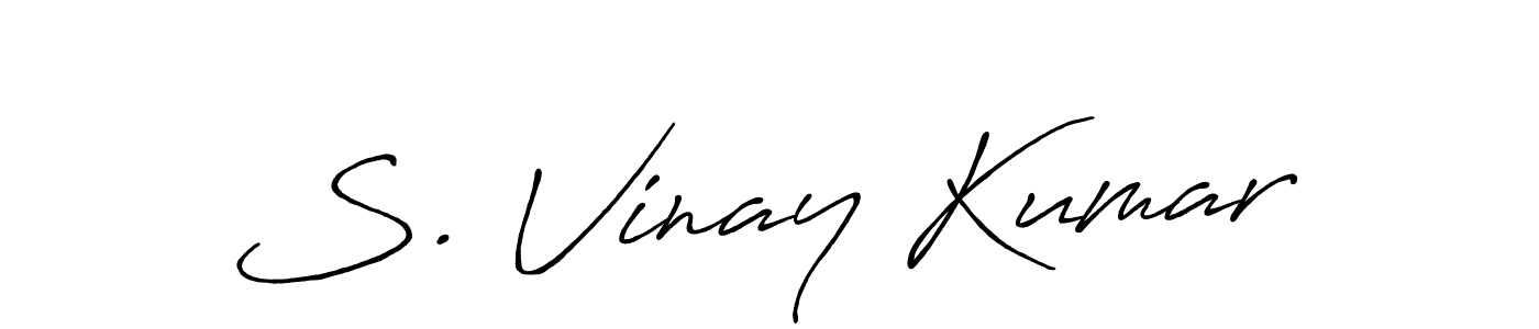 How to make S. Vinay Kumar name signature. Use Antro_Vectra_Bolder style for creating short signs online. This is the latest handwritten sign. S. Vinay Kumar signature style 7 images and pictures png