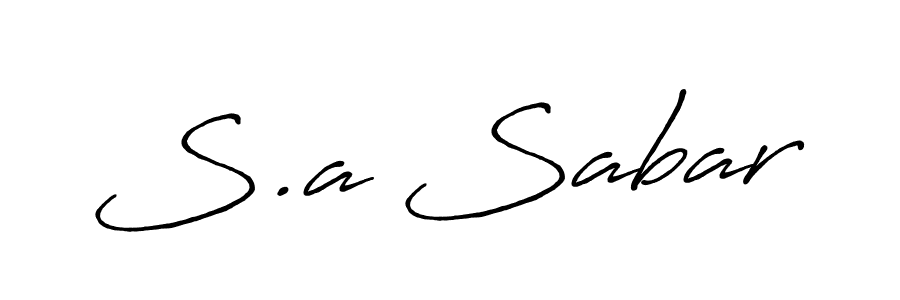 How to make S.a Sabar name signature. Use Antro_Vectra_Bolder style for creating short signs online. This is the latest handwritten sign. S.a Sabar signature style 7 images and pictures png