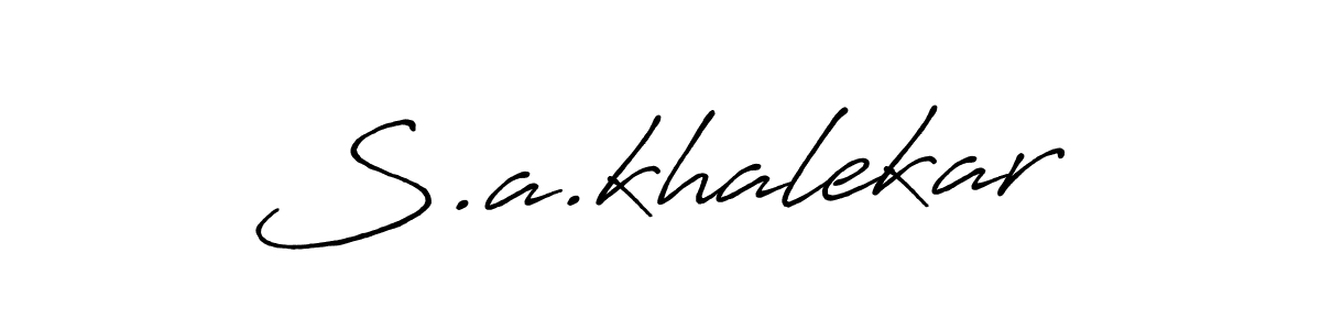 How to make S.a.khalekar name signature. Use Antro_Vectra_Bolder style for creating short signs online. This is the latest handwritten sign. S.a.khalekar signature style 7 images and pictures png