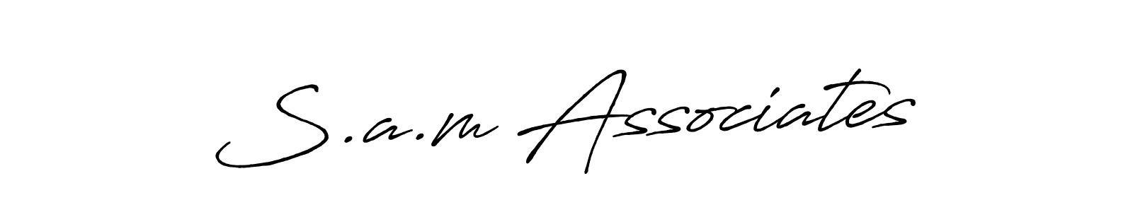 How to make S.a.m Associates signature? Antro_Vectra_Bolder is a professional autograph style. Create handwritten signature for S.a.m Associates name. S.a.m Associates signature style 7 images and pictures png