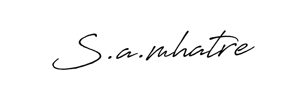 How to make S.a.mhatre name signature. Use Antro_Vectra_Bolder style for creating short signs online. This is the latest handwritten sign. S.a.mhatre signature style 7 images and pictures png