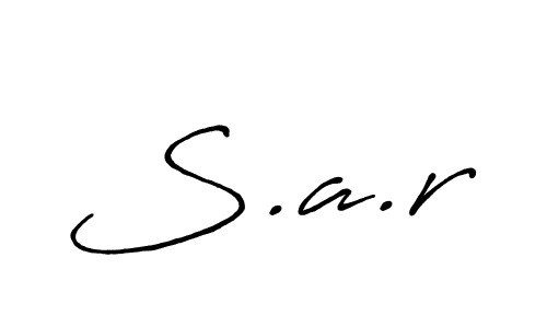 How to make S.a.r signature? Antro_Vectra_Bolder is a professional autograph style. Create handwritten signature for S.a.r name. S.a.r signature style 7 images and pictures png