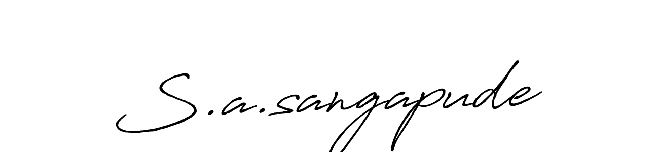 if you are searching for the best signature style for your name S.a.sangapude. so please give up your signature search. here we have designed multiple signature styles  using Antro_Vectra_Bolder. S.a.sangapude signature style 7 images and pictures png