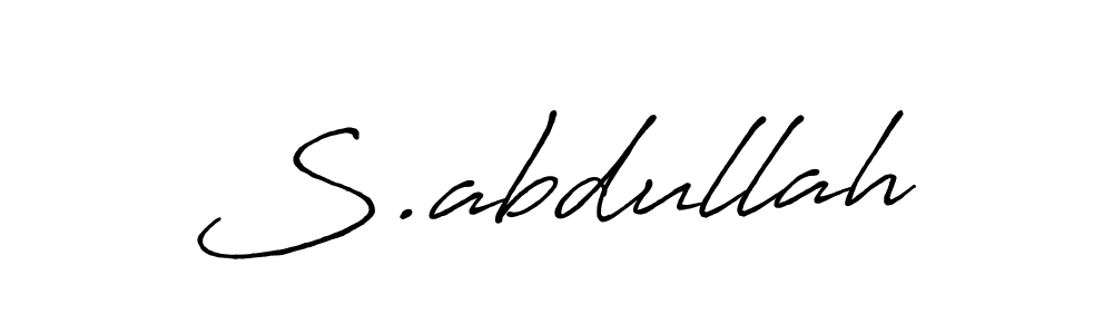 Use a signature maker to create a handwritten signature online. With this signature software, you can design (Antro_Vectra_Bolder) your own signature for name S.abdullah. S.abdullah signature style 7 images and pictures png