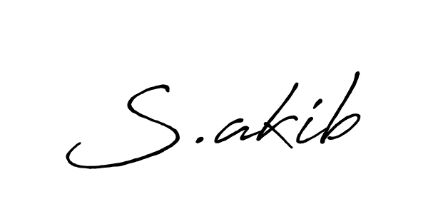 How to make S.akib name signature. Use Antro_Vectra_Bolder style for creating short signs online. This is the latest handwritten sign. S.akib signature style 7 images and pictures png