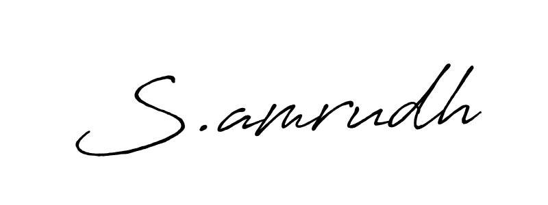 How to make S.amrudh name signature. Use Antro_Vectra_Bolder style for creating short signs online. This is the latest handwritten sign. S.amrudh signature style 7 images and pictures png