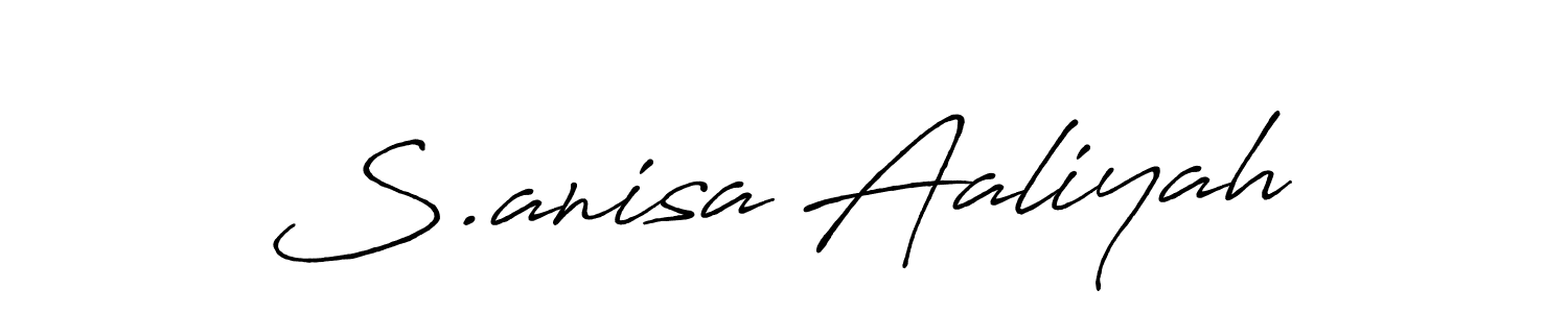 Antro_Vectra_Bolder is a professional signature style that is perfect for those who want to add a touch of class to their signature. It is also a great choice for those who want to make their signature more unique. Get S.anisa Aaliyah name to fancy signature for free. S.anisa Aaliyah signature style 7 images and pictures png