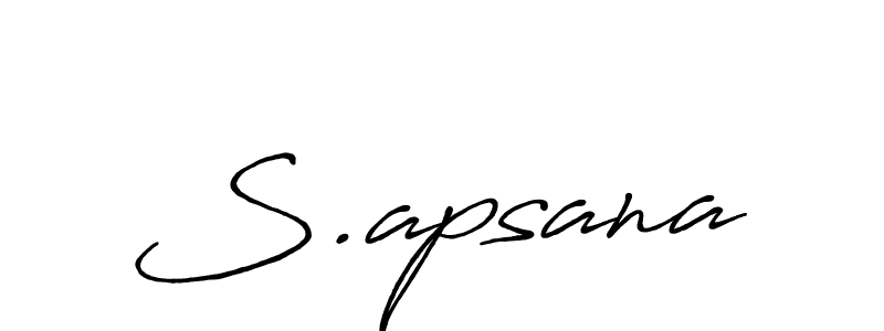 Use a signature maker to create a handwritten signature online. With this signature software, you can design (Antro_Vectra_Bolder) your own signature for name S.apsana. S.apsana signature style 7 images and pictures png