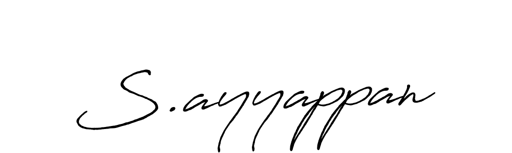 Use a signature maker to create a handwritten signature online. With this signature software, you can design (Antro_Vectra_Bolder) your own signature for name S.ayyappan. S.ayyappan signature style 7 images and pictures png