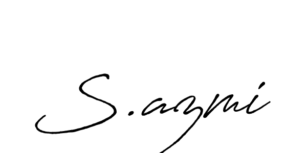 Use a signature maker to create a handwritten signature online. With this signature software, you can design (Antro_Vectra_Bolder) your own signature for name S.azmi. S.azmi signature style 7 images and pictures png