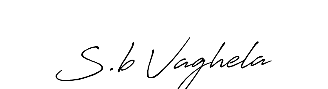 Use a signature maker to create a handwritten signature online. With this signature software, you can design (Antro_Vectra_Bolder) your own signature for name S.b Vaghela. S.b Vaghela signature style 7 images and pictures png