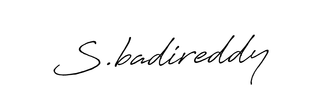 How to make S.badireddy name signature. Use Antro_Vectra_Bolder style for creating short signs online. This is the latest handwritten sign. S.badireddy signature style 7 images and pictures png