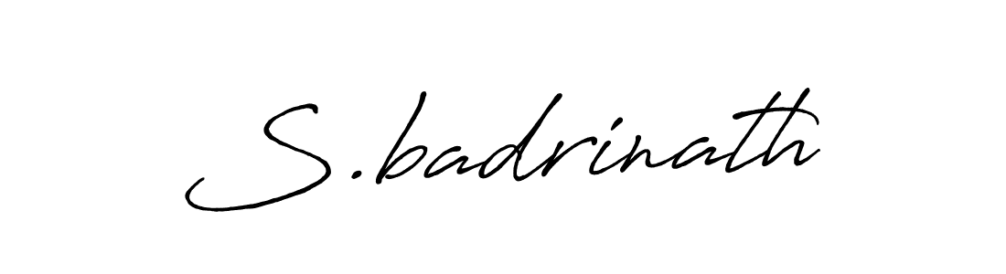 Also You can easily find your signature by using the search form. We will create S.badrinath name handwritten signature images for you free of cost using Antro_Vectra_Bolder sign style. S.badrinath signature style 7 images and pictures png