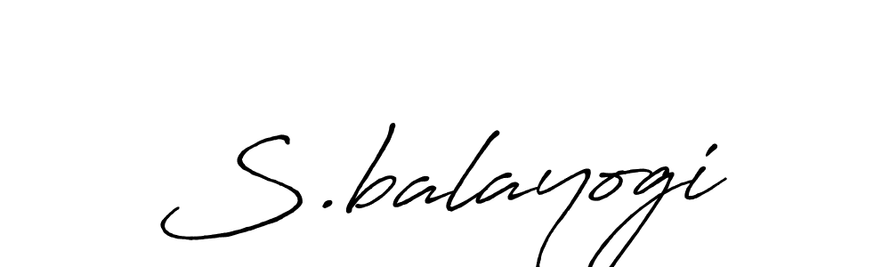 Use a signature maker to create a handwritten signature online. With this signature software, you can design (Antro_Vectra_Bolder) your own signature for name S.balayogi. S.balayogi signature style 7 images and pictures png