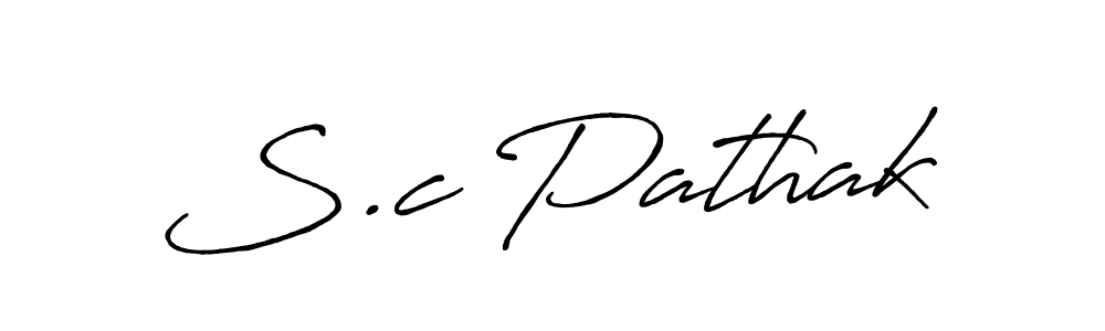 Make a beautiful signature design for name S.c Pathak. With this signature (Antro_Vectra_Bolder) style, you can create a handwritten signature for free. S.c Pathak signature style 7 images and pictures png