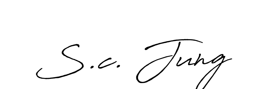 Similarly Antro_Vectra_Bolder is the best handwritten signature design. Signature creator online .You can use it as an online autograph creator for name S.c. Jung. S.c. Jung signature style 7 images and pictures png