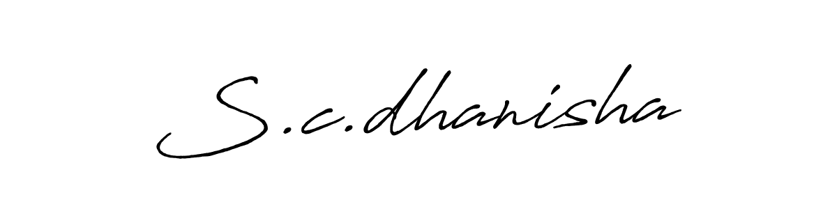Also we have S.c.dhanisha name is the best signature style. Create professional handwritten signature collection using Antro_Vectra_Bolder autograph style. S.c.dhanisha signature style 7 images and pictures png