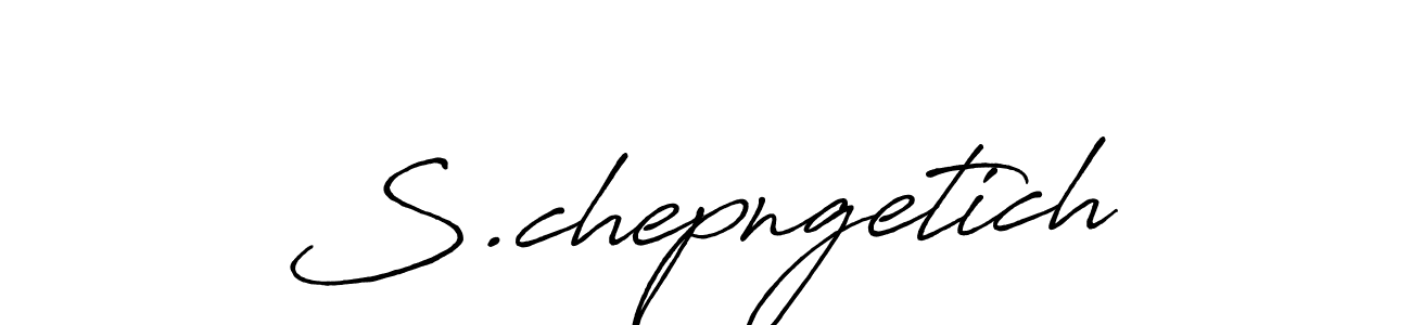 How to make S.chepngetich name signature. Use Antro_Vectra_Bolder style for creating short signs online. This is the latest handwritten sign. S.chepngetich signature style 7 images and pictures png