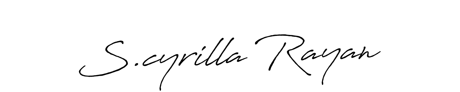 if you are searching for the best signature style for your name S.cyrilla Rayan. so please give up your signature search. here we have designed multiple signature styles  using Antro_Vectra_Bolder. S.cyrilla Rayan signature style 7 images and pictures png