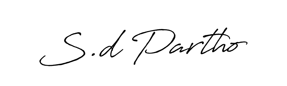 Use a signature maker to create a handwritten signature online. With this signature software, you can design (Antro_Vectra_Bolder) your own signature for name S.d Partho. S.d Partho signature style 7 images and pictures png