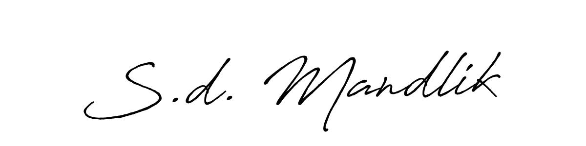 Create a beautiful signature design for name S.d. Mandlik. With this signature (Antro_Vectra_Bolder) fonts, you can make a handwritten signature for free. S.d. Mandlik signature style 7 images and pictures png