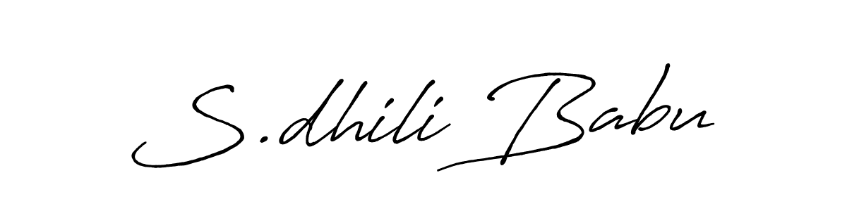 How to make S.dhili Babu name signature. Use Antro_Vectra_Bolder style for creating short signs online. This is the latest handwritten sign. S.dhili Babu signature style 7 images and pictures png