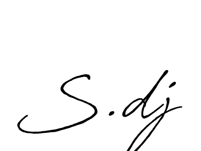 Create a beautiful signature design for name S.dj. With this signature (Antro_Vectra_Bolder) fonts, you can make a handwritten signature for free. S.dj signature style 7 images and pictures png