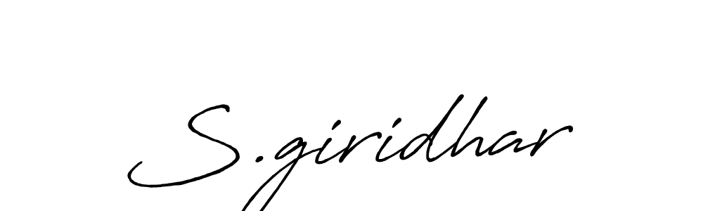 How to make S.giridhar signature? Antro_Vectra_Bolder is a professional autograph style. Create handwritten signature for S.giridhar name. S.giridhar signature style 7 images and pictures png