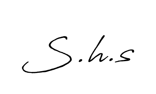 Also we have S.h.s name is the best signature style. Create professional handwritten signature collection using Antro_Vectra_Bolder autograph style. S.h.s signature style 7 images and pictures png