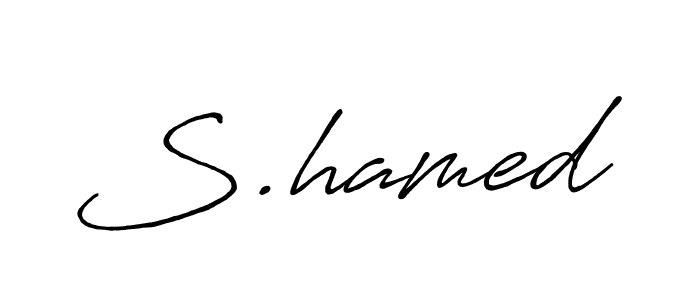 How to make S.hamed name signature. Use Antro_Vectra_Bolder style for creating short signs online. This is the latest handwritten sign. S.hamed signature style 7 images and pictures png