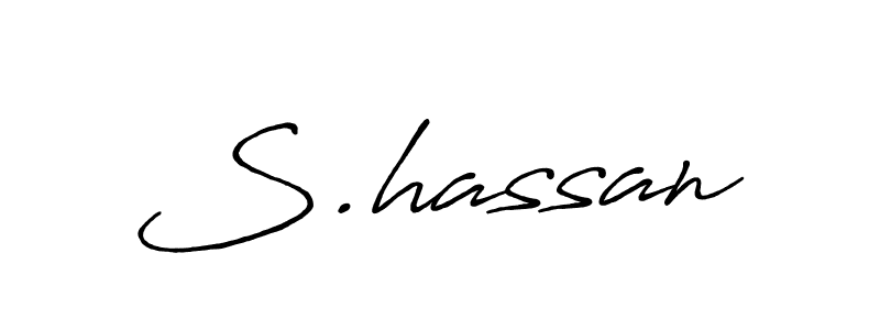 Design your own signature with our free online signature maker. With this signature software, you can create a handwritten (Antro_Vectra_Bolder) signature for name S.hassan. S.hassan signature style 7 images and pictures png