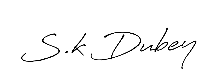 Design your own signature with our free online signature maker. With this signature software, you can create a handwritten (Antro_Vectra_Bolder) signature for name S.k Dubey. S.k Dubey signature style 7 images and pictures png
